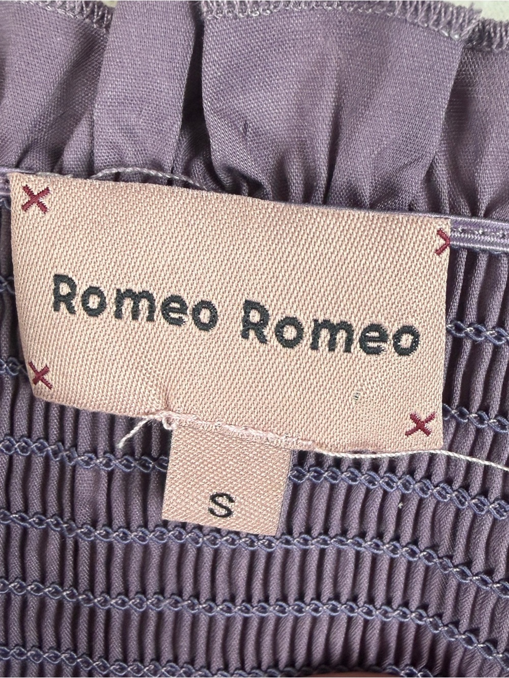 Romeo Romeo Purple Polka Dot Ruffled Button-Front Top - Picture 4 of 4